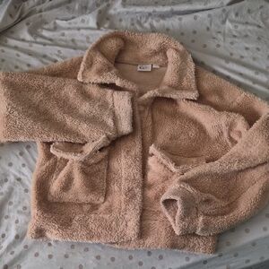 Sugar And Jade Cozy Tan Sherpa Jacket